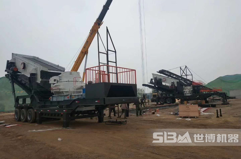 鵝卵石移動式制沙機(jī)現(xiàn)場