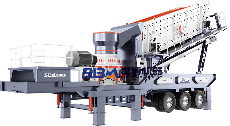 輪胎中細(xì)碎移動石子破碎機結(jié)構(gòu)圖