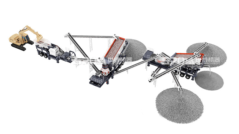 建筑垃圾制作機制砂全套設(shè)備，移動破碎制砂設(shè)備